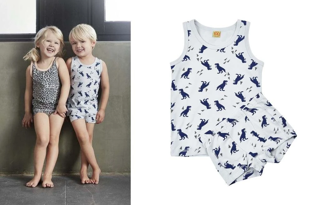 Celavi Jungen Unterwäsche 2 Teiler Pearlblue Dinosaurier 2 Celavi Jungen Unterwäsche 2 Teiler Pearlblue Dinosaurier – Bild 2