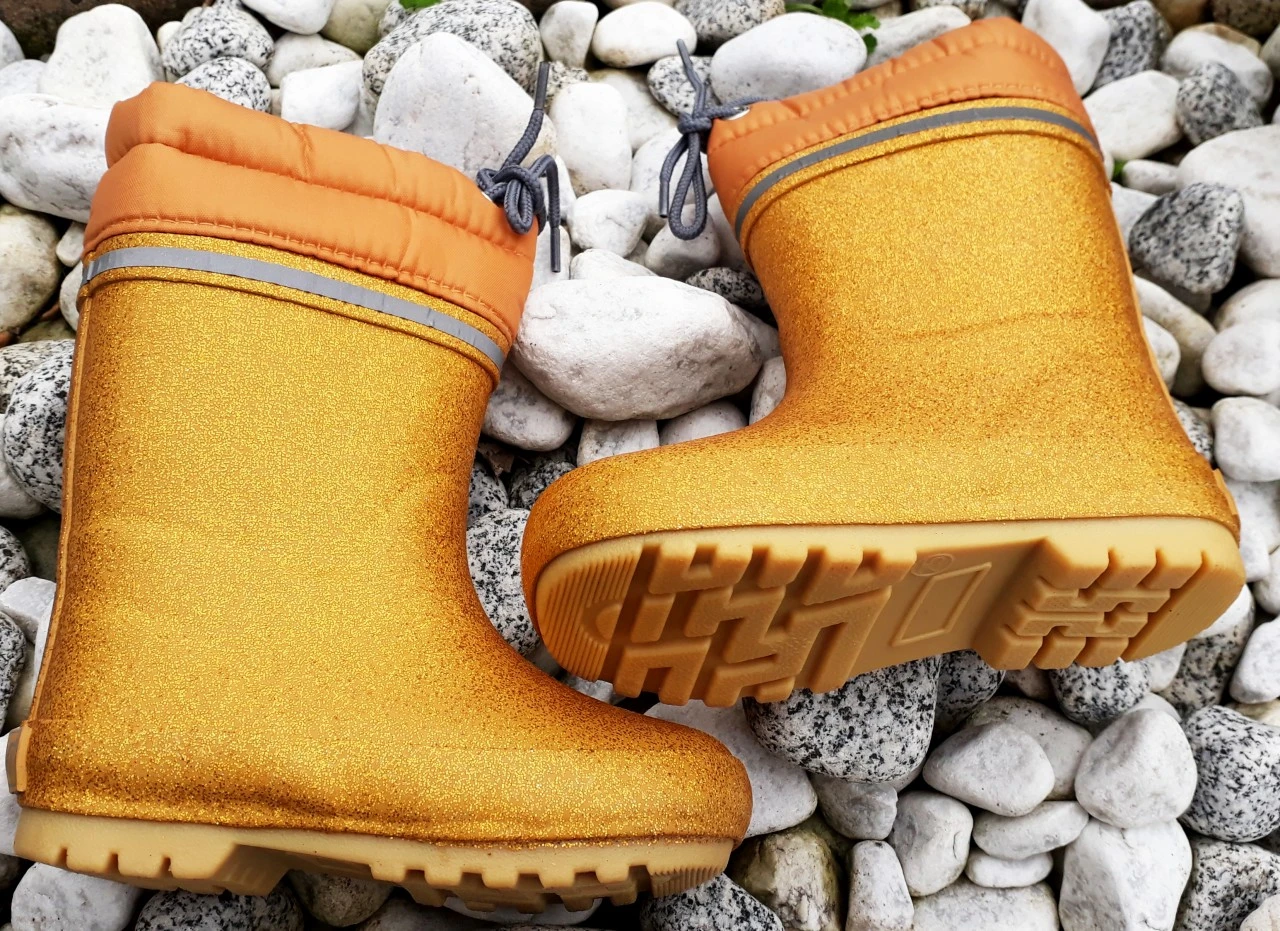CeLaVi Glitter Gold Mädchen Thermo Winter Gummistiefel Gefüttert 2 CeLaVi Glitter Gold Mädchen Thermo Winter Gummistiefel Gefüttert – Bild 2