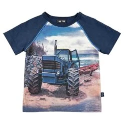 Metoo Traktor Kurzarm T-Shirt Blau
