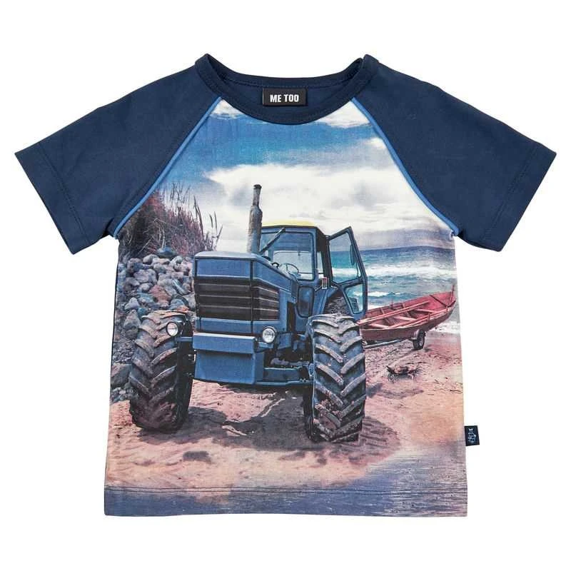 Metoo Traktor Kurzarm T-Shirt Blau 1 Metoo Traktor Kurzarm T-Shirt Blau