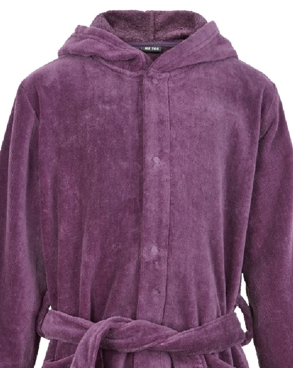 MeToo Mädchen Bademantel Purple Velour 2 MeToo Mädchen Bademantel Purple Velour – Bild 2
