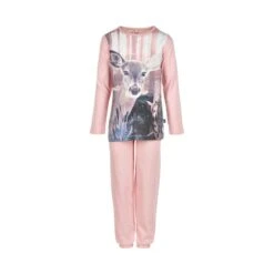 Süßer Mädchen Schlafanzug Reh Pyjama Peachrose