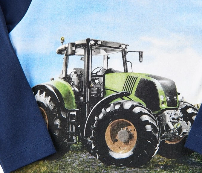 Langarm T-Shirt Traktor Grün/blau Langarmshirt 3 Langarm T-Shirt Traktor Grün/blau Langarmshirt – Bild 3