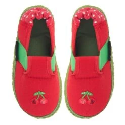 Nanga Mädchen Hausschuhe Julia KIRSCHE Rot Bio-Baumwolle