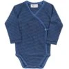 People Wear Organic Langarm Wickel-Body Jeansblau Gestreift