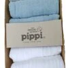 Pippi Mullwindeln 4er Pack Hellblau/weiß Organic Biobaumwolle