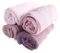 Pippi Babywear Mulltücher 4er Pack Girls Rosa Farbtöne Organic Baumwolle