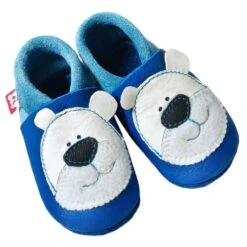 Pololo Hausschuhe Eisbär Blau