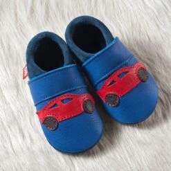 Pololo Hausschuhe Racer Rennwagen Blau/rot