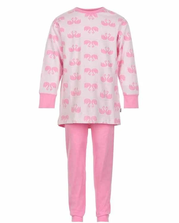 Celavi Mädchen Schlafanzug Rosa Schwäne 1 Celavi Mädchen Schlafanzug Rosa Schwäne