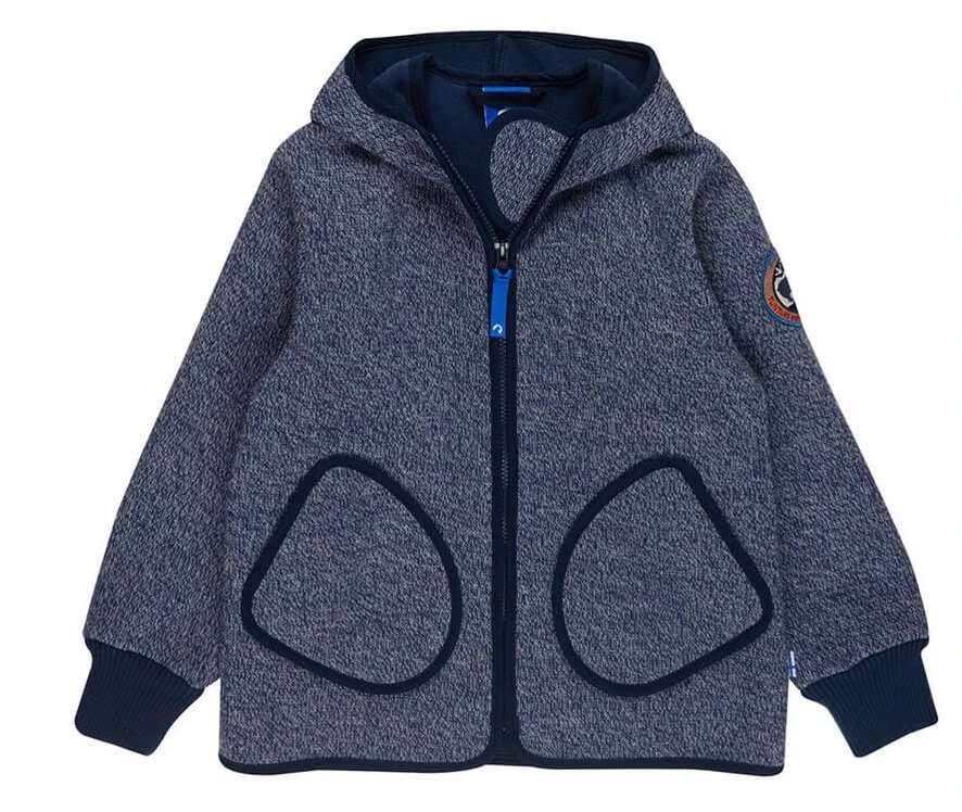 Finkid Tonttu Wind Navy Melange Strick Softshelljacke 1 Finkid Tonttu Wind Navy Melange Strick Softshelljacke