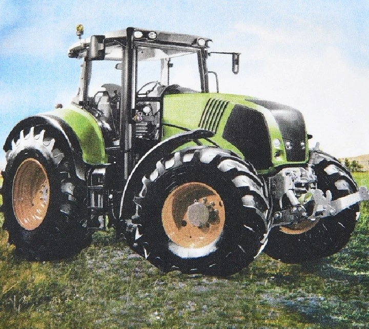 Metoo Kurzarm T-Shirt Traktor Grün/blau 2 Metoo Kurzarm T-Shirt Traktor Grün/blau – Bild 2