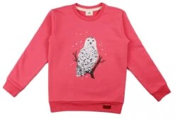 Walkiddy Mädchen Sweatshirt Pink Schnee-Eule Biobaumwolle